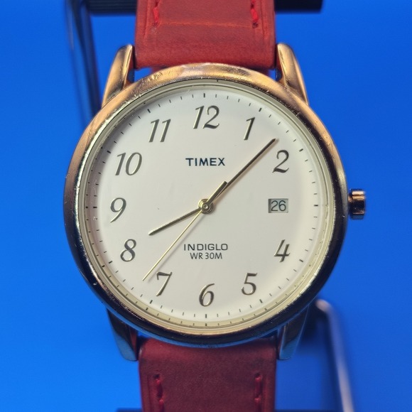 Timex Other - Vintage 2007 Timex Date 35mm Men's Quartz Watch Leather Strap Deployment Clasp